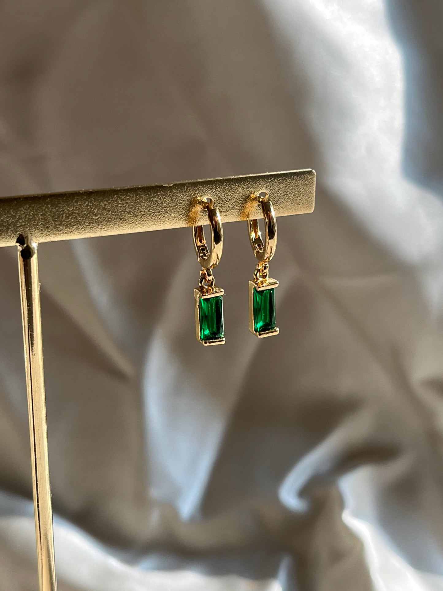 Rivera Earrings - Emerald #Rose Gold