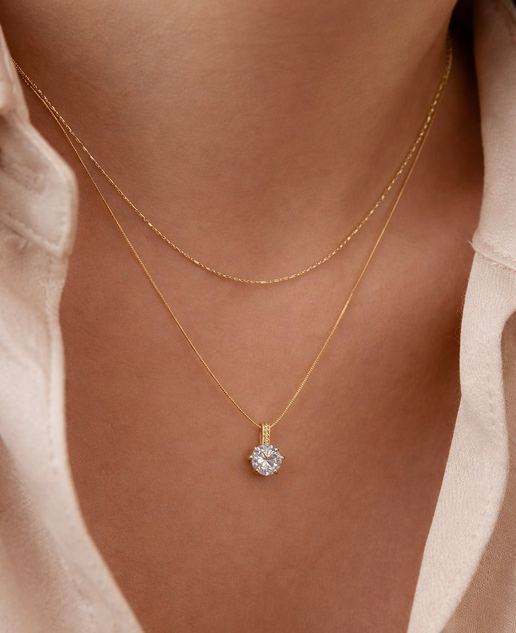 Diamond Double Layered Necklace