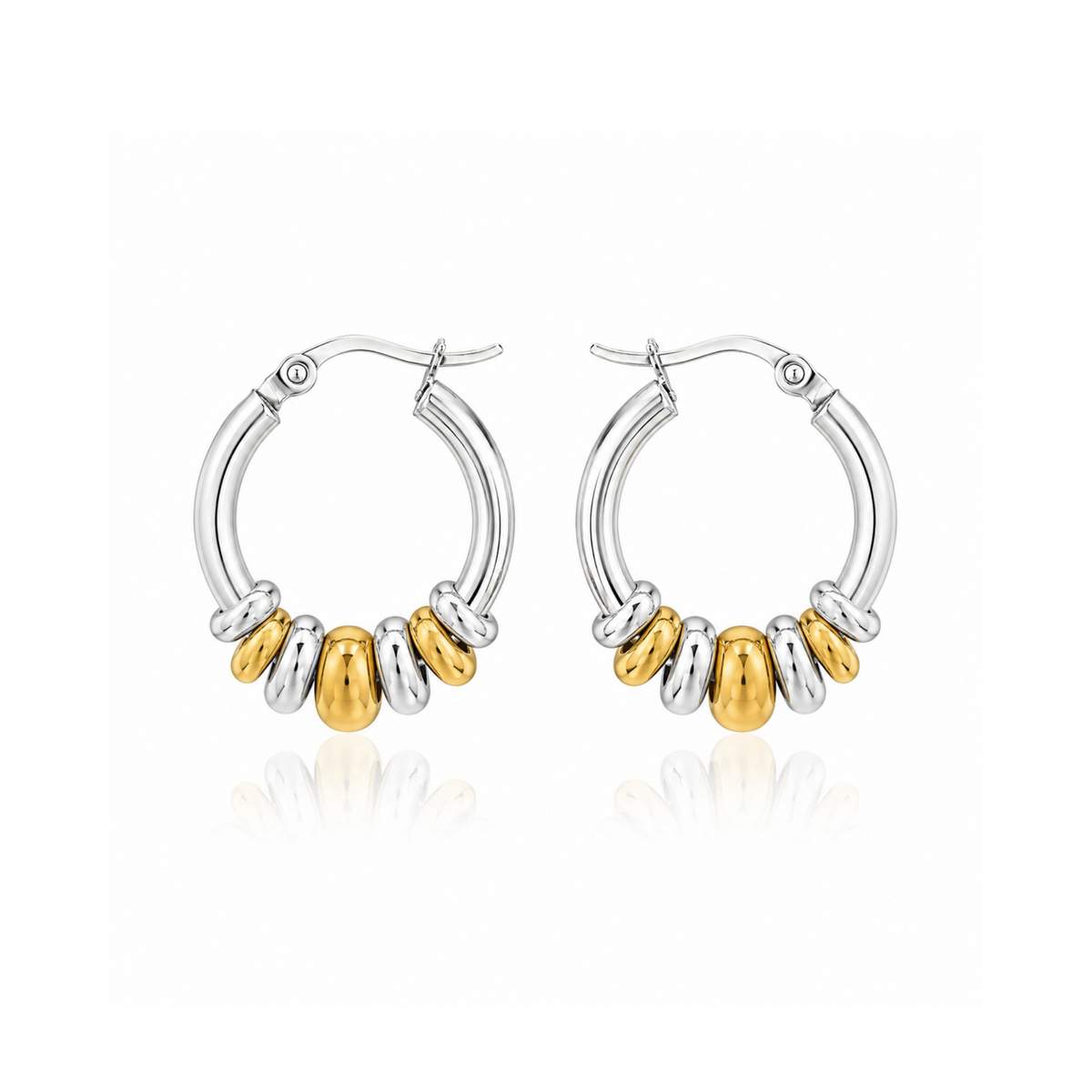 Dual-Tone Luxe Hoop Earrings