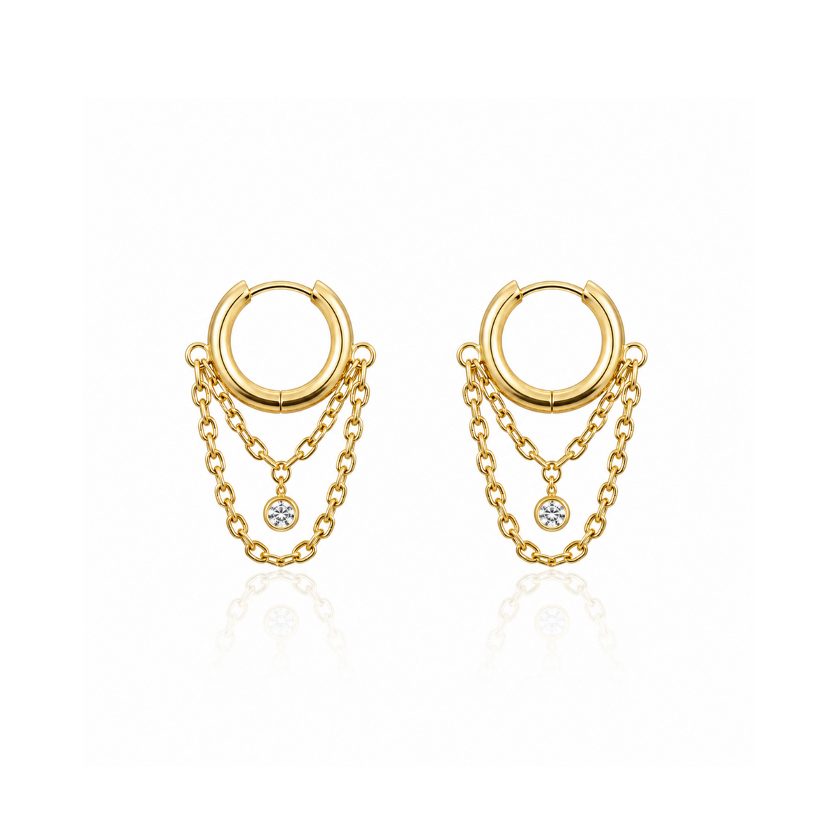 Golden Cascade Hoops