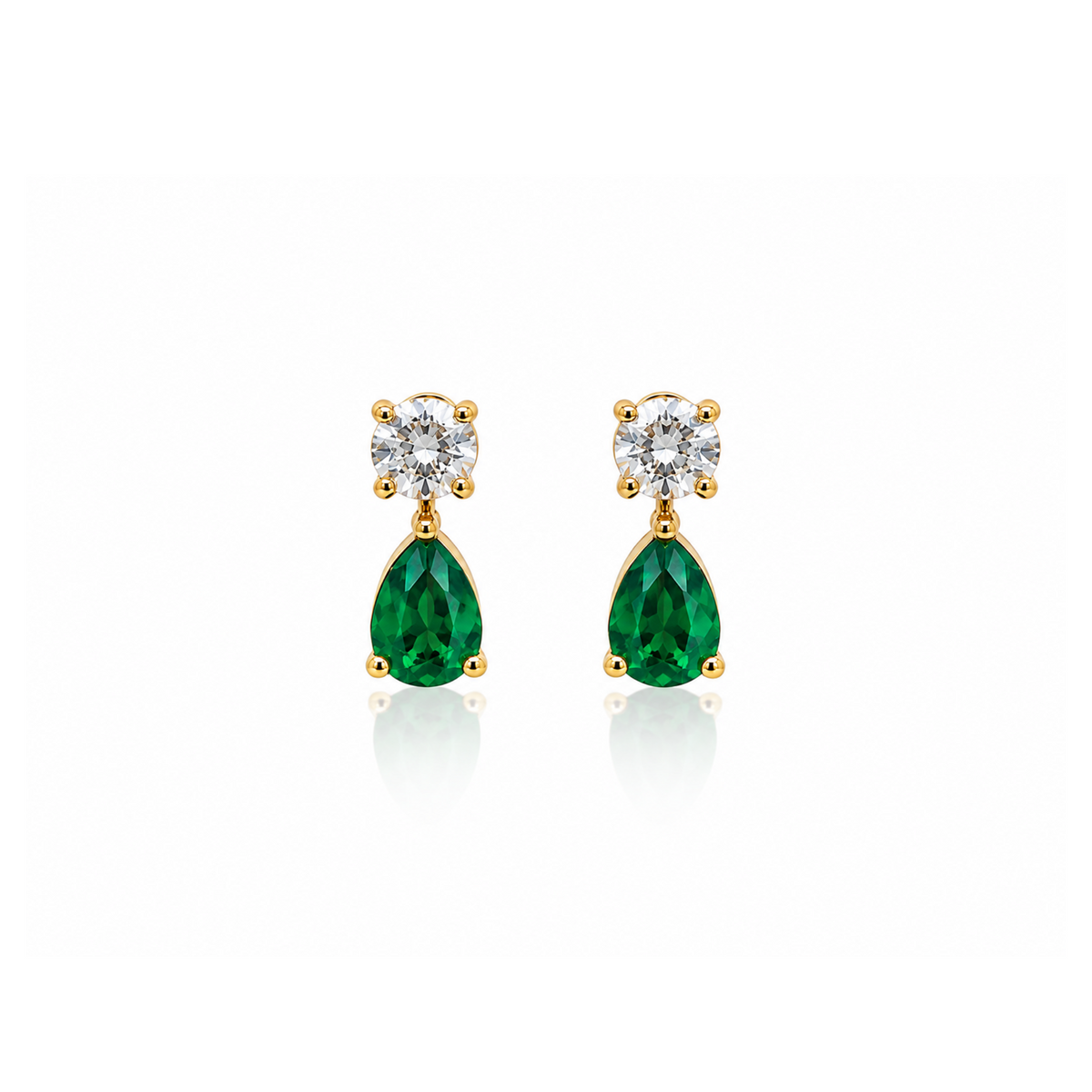 Tear Drop Emerald Earrings