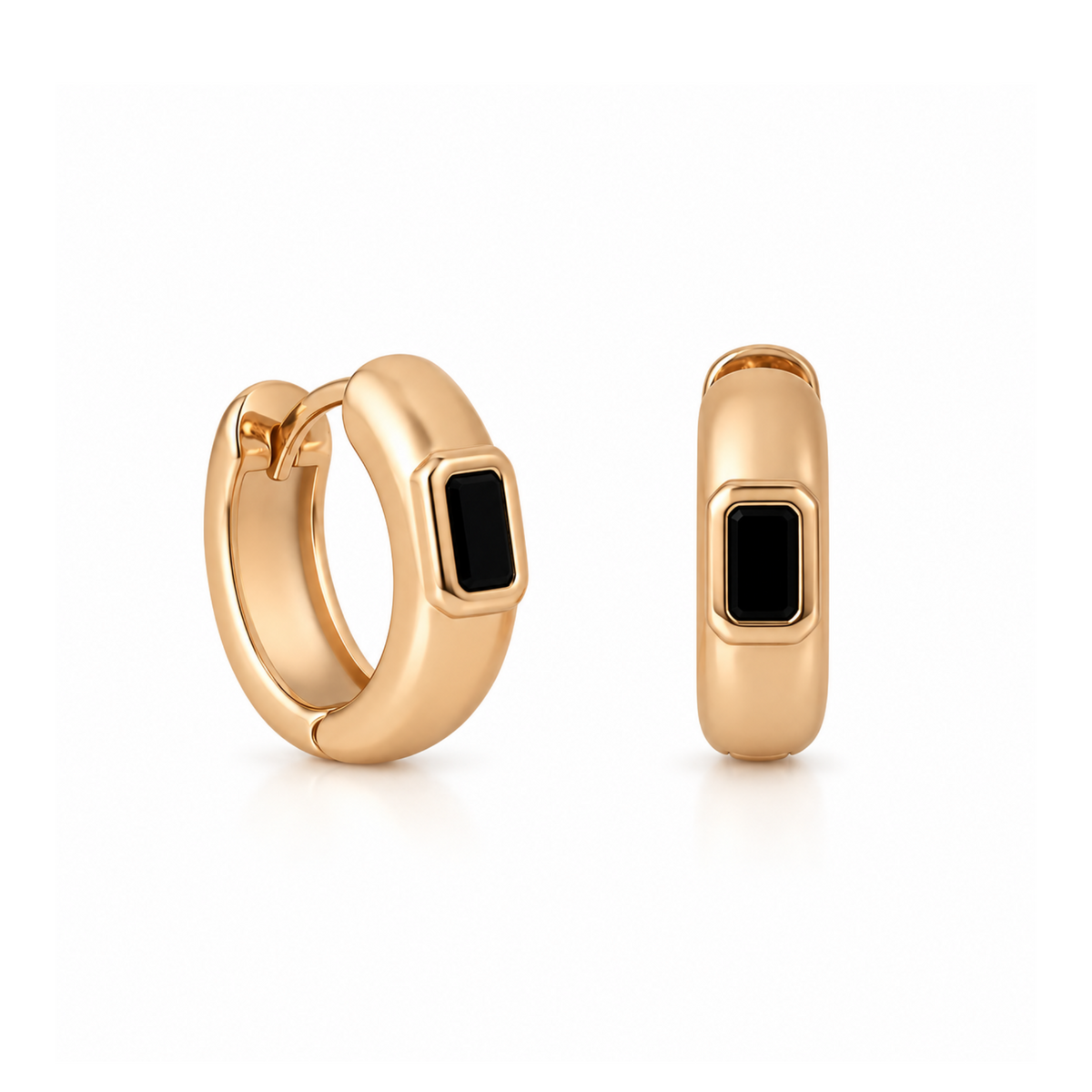 Noir Signet Hoops