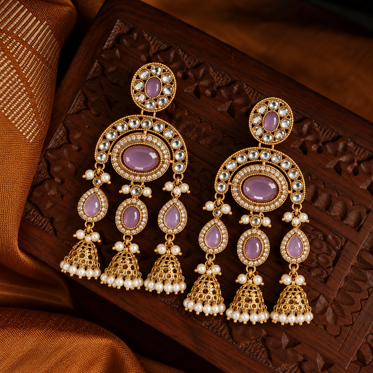 Lavender Jhumka