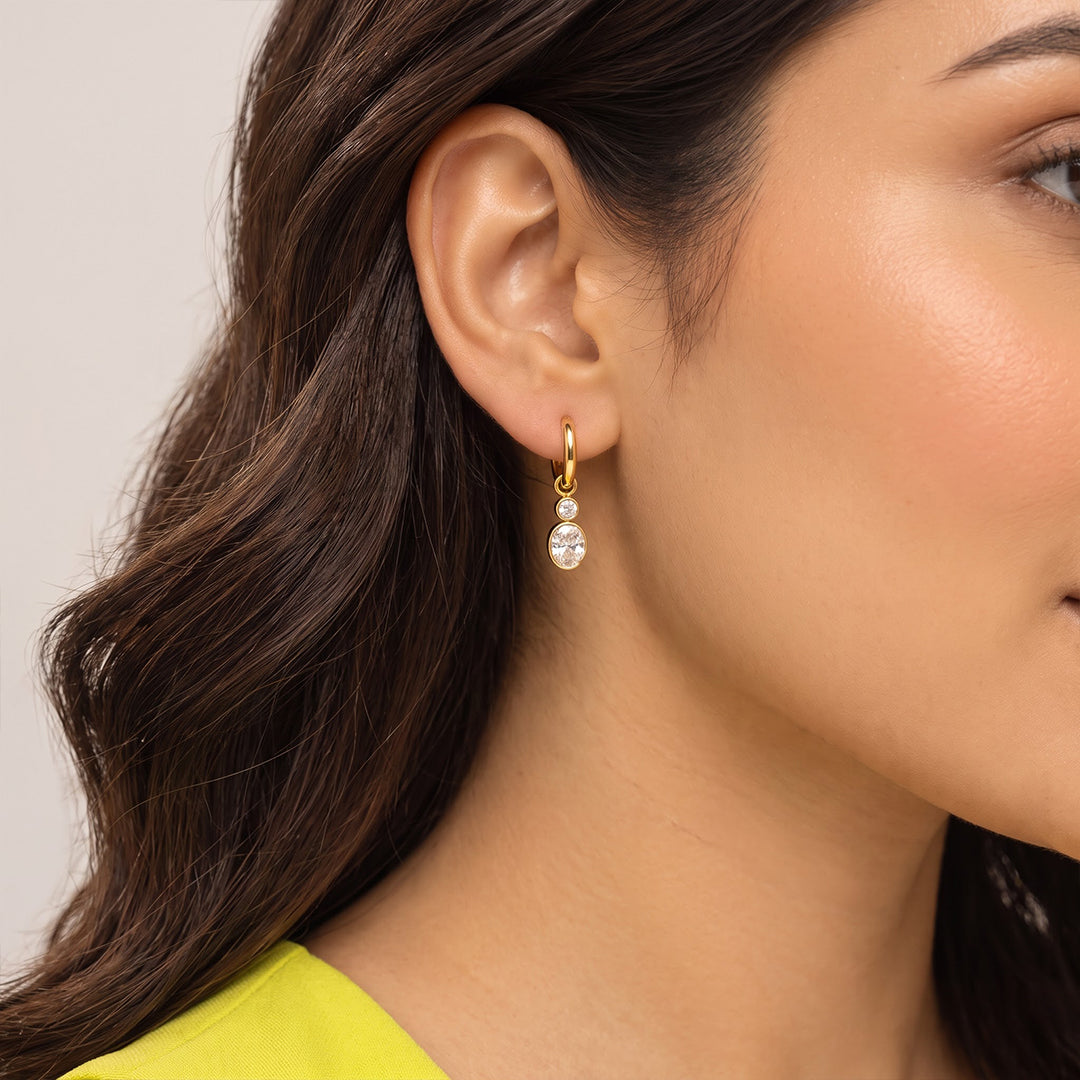 Oval Drop Earrings