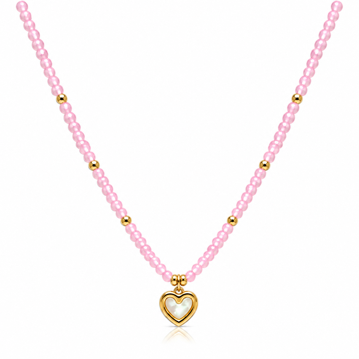 Tiny Reversible Pink Bead Necklace