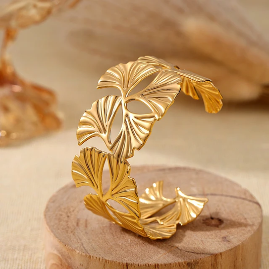 Leaf Bangle #Gold