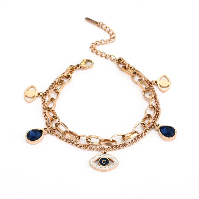 Double Layered Evil Eye Bracelet