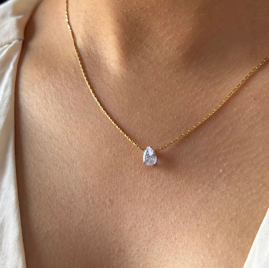 Oval Minimal Stone Necklace