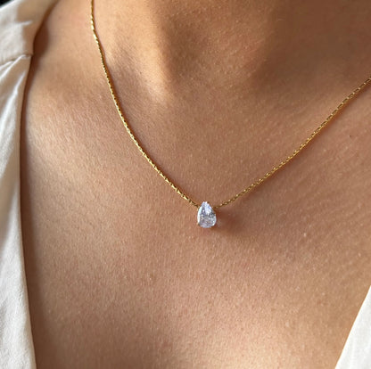 Oval Minimal Stone Necklace