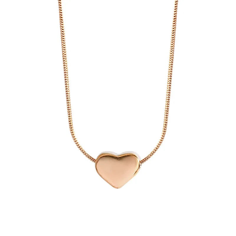 Chunky Heart Necklace  #Rose Gold