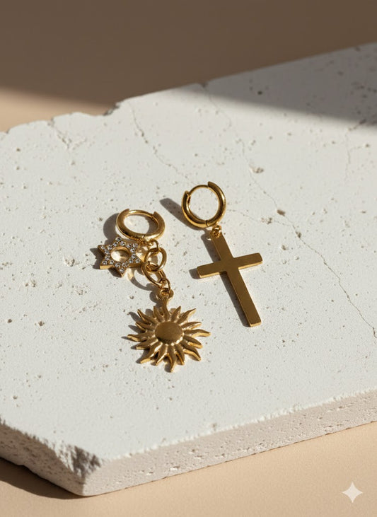 Cross Charm Earrings