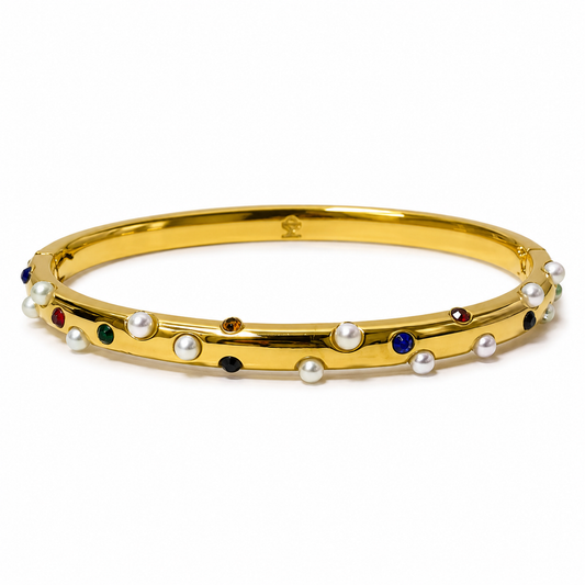 Colorfull Stones Pearl Bangle