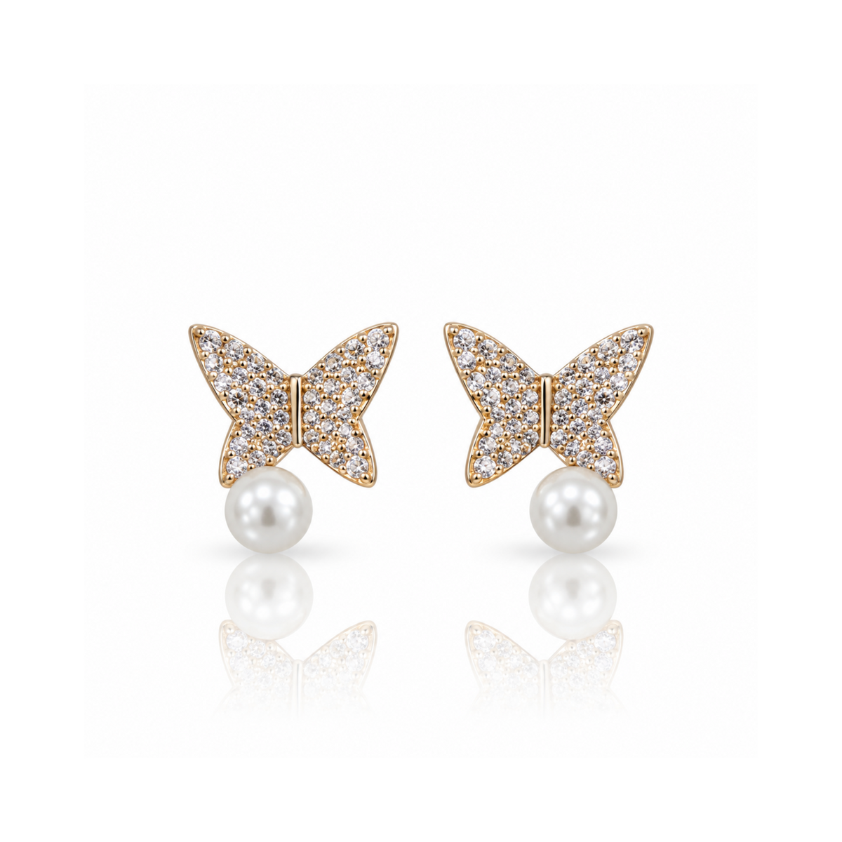 Butterfly Pearl Flutter Studs