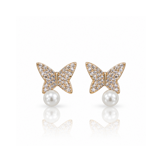 Butterfly Pearl Flutter Studs