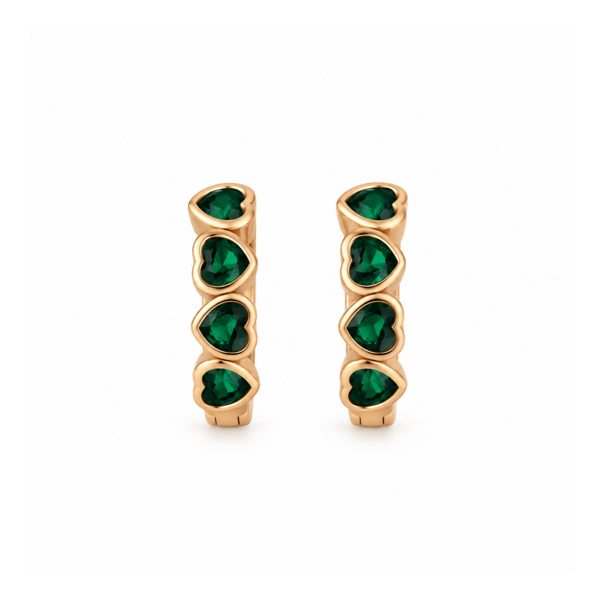 Emerald Heart Hoops
