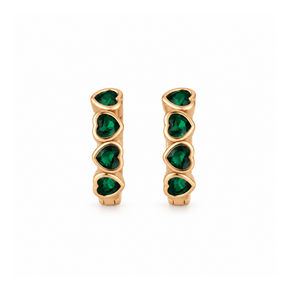 Emerald Heart Hoops