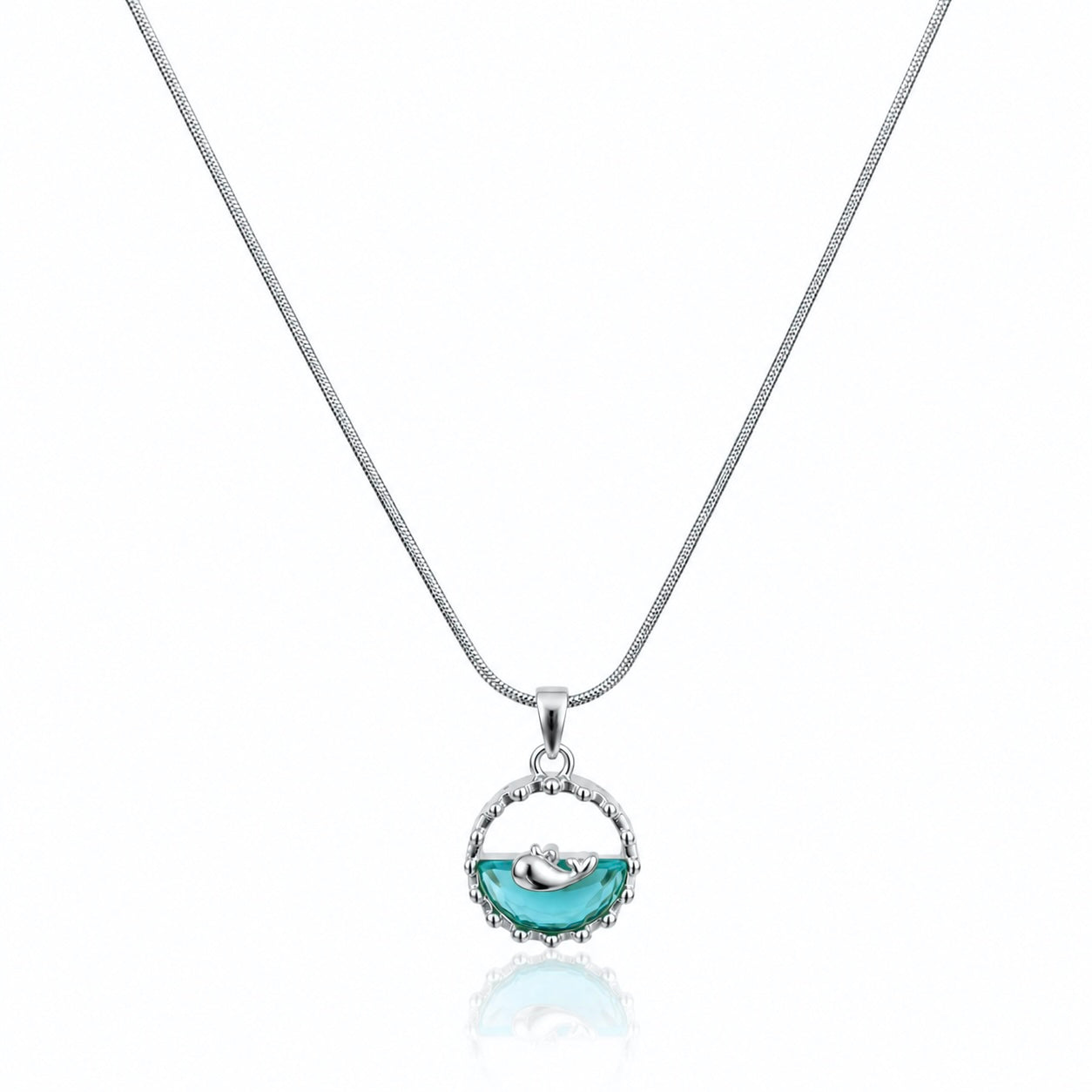 Silver Blue Whale Necklace