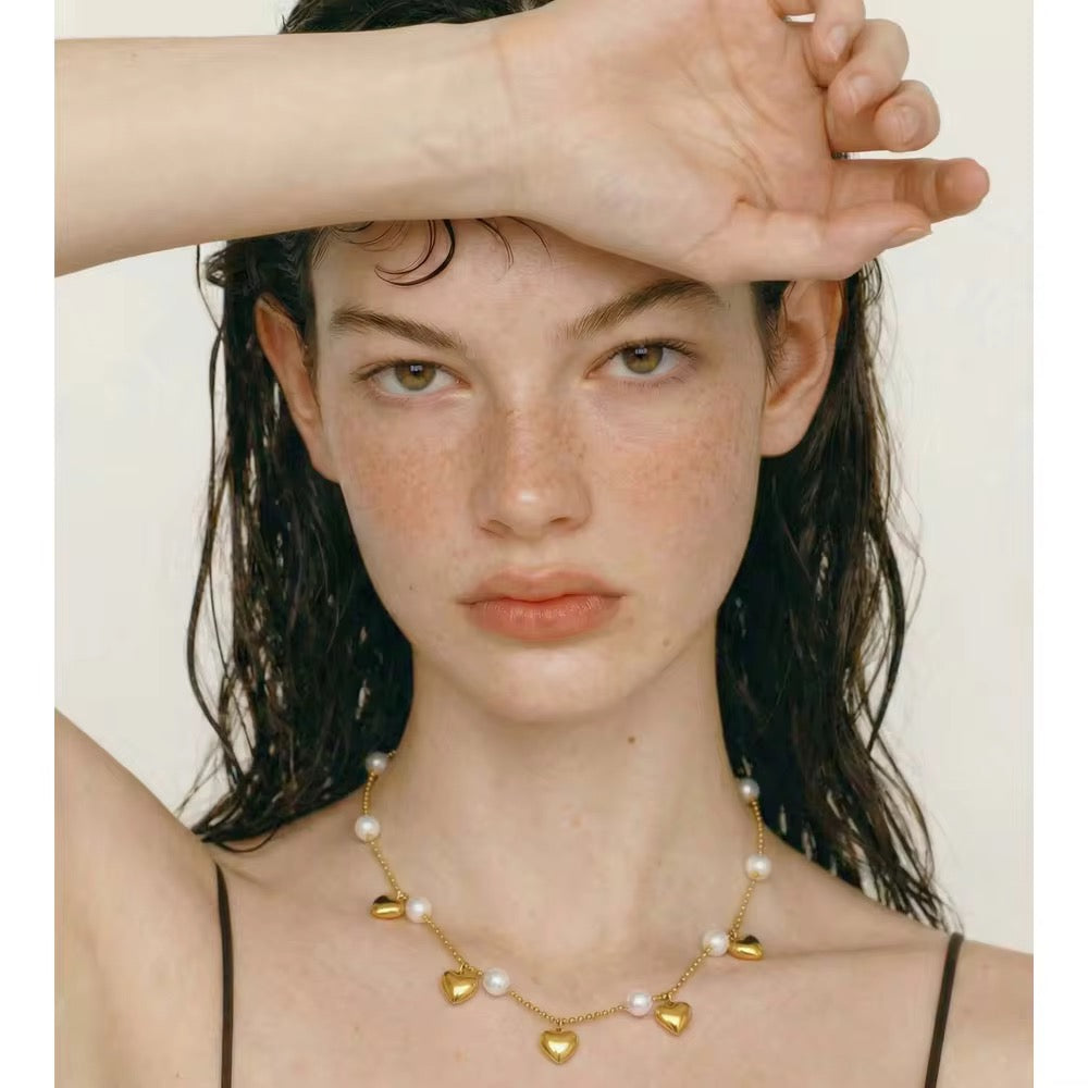 Mel Heart Pearl Necklace