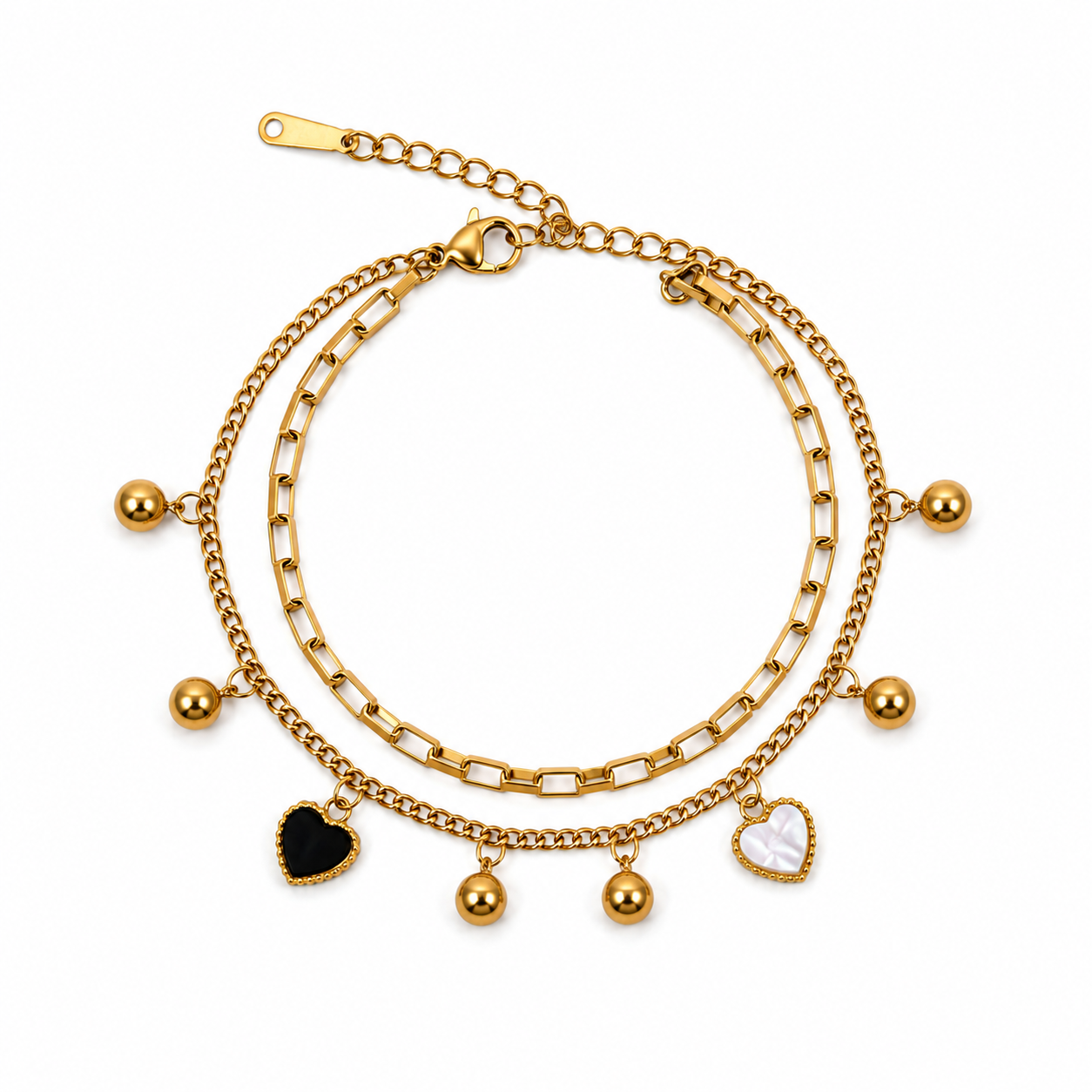 Layered Heart Reversible Bracelet