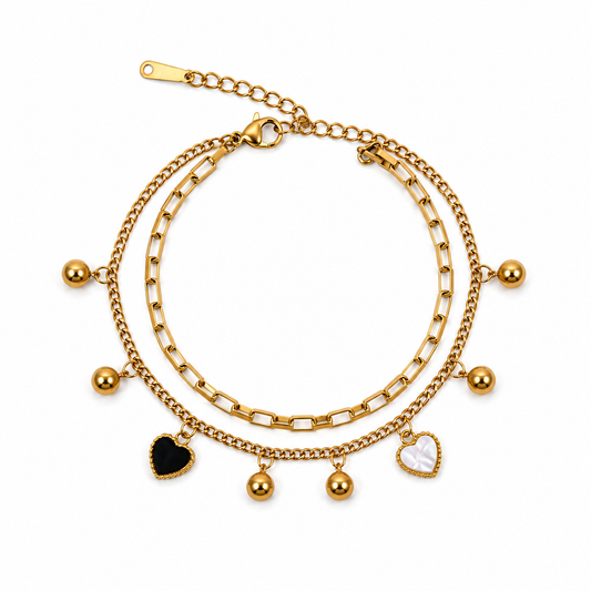 Layered Heart Reversible Bracelet
