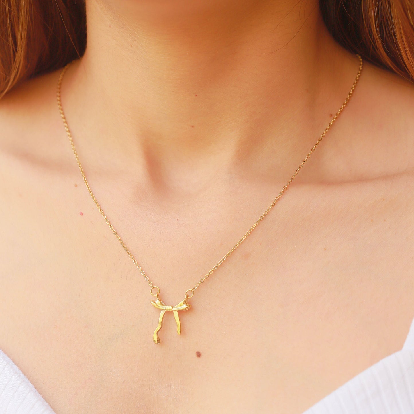Melted Bow Necklace
