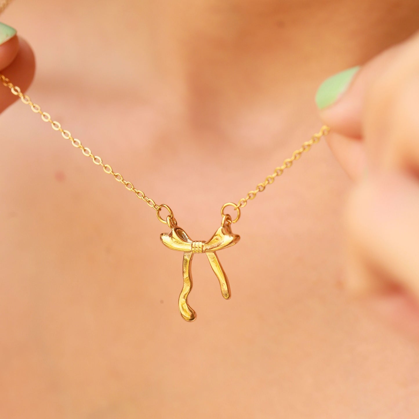 Melted Bow Necklace