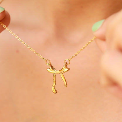 Melted Bow Necklace