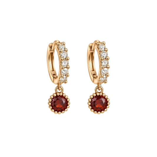 Ruby Glow Drop Hoops