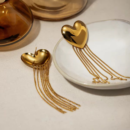 Heart Frill Drop Earrings