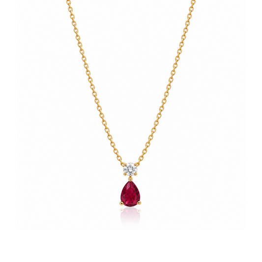 Teardrop Ruby Necklace