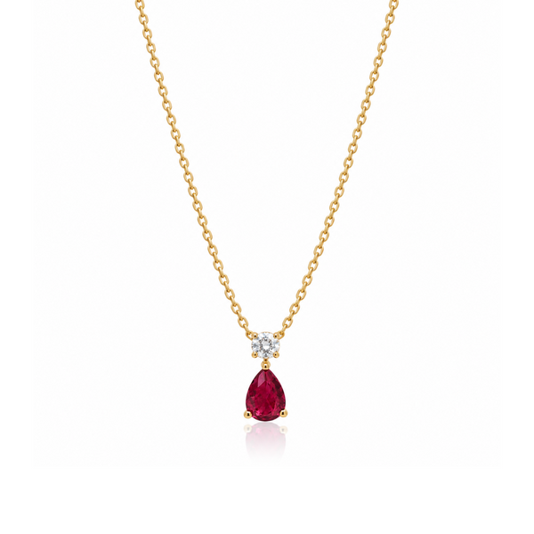 Teardrop Ruby Necklace