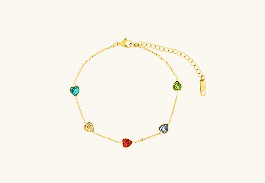 Mathias Colourful Heart Bracelet