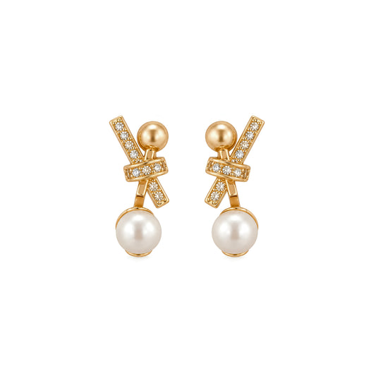 Aurelia Pearl Bow Stud