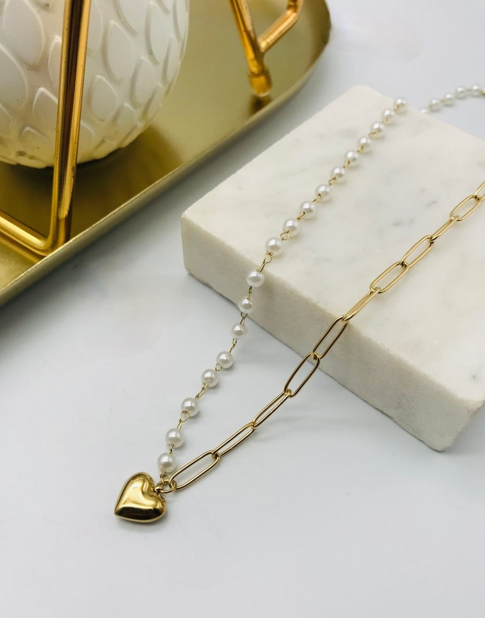 Heart Pearl Necklace