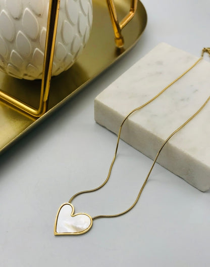 Cher Heart Necklace #white 🤍