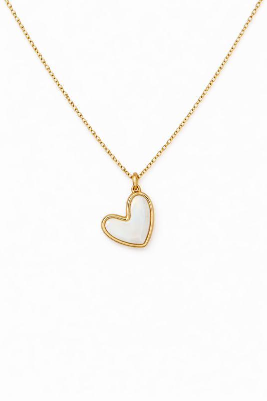 Cher White Heart Necklace