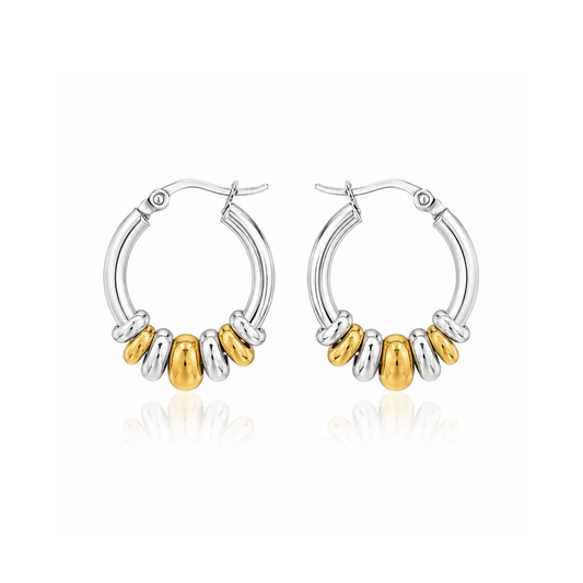 Dual-Tone Luxe Hoop Earrings