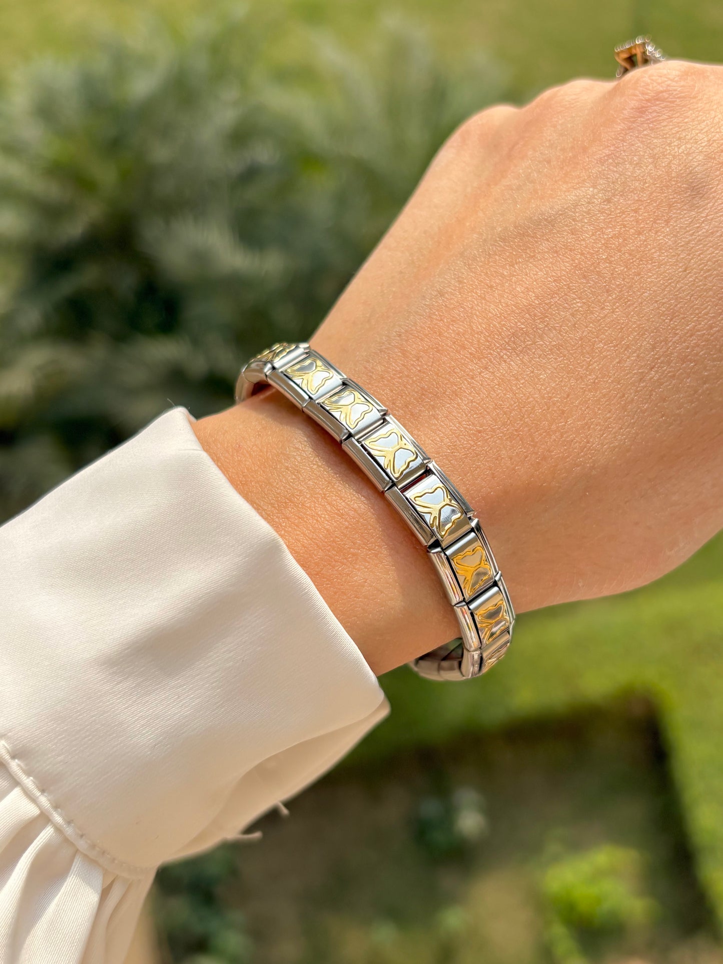 Dual Tone Butterfly Bracelet