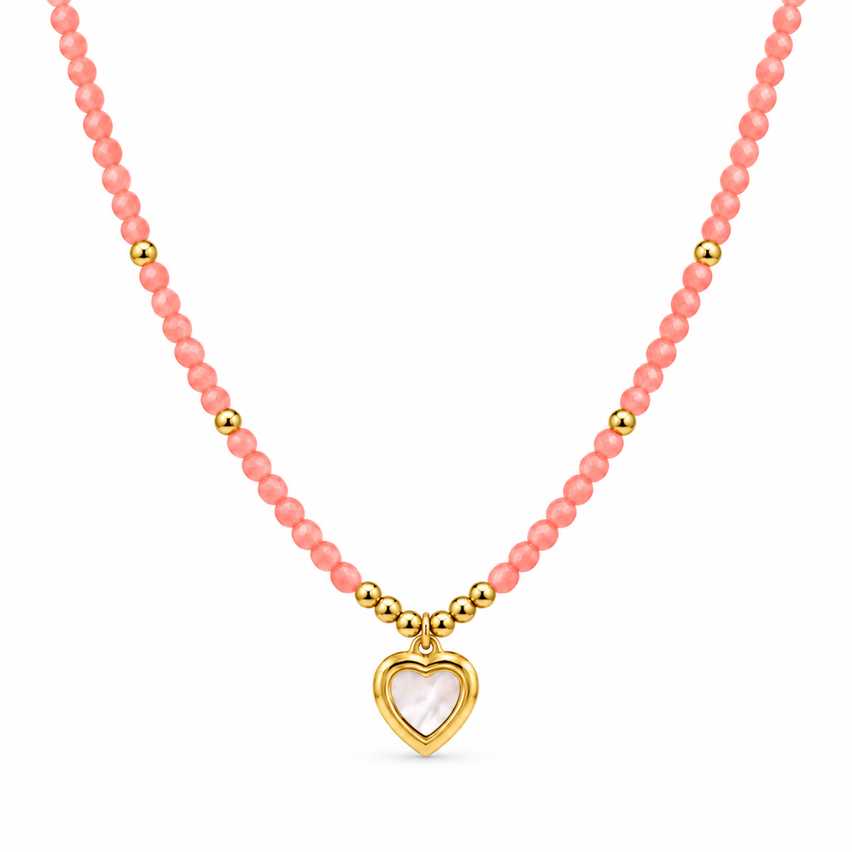 Peach Heart Necklace