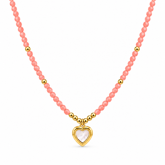 Peach Heart Necklace
