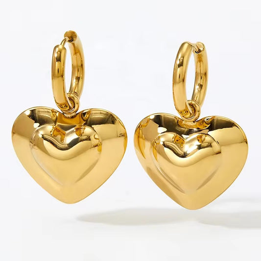 Chunky Heart Drop Earrings