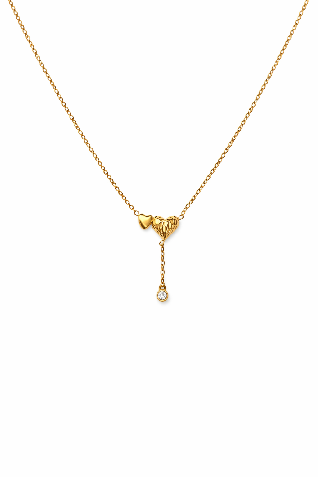 2 Heart Drop Necklace