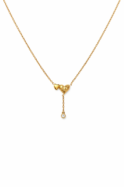 2 Heart Drop Necklace