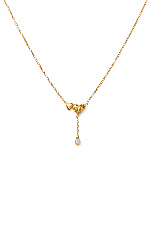2 Heart Drop Necklace
