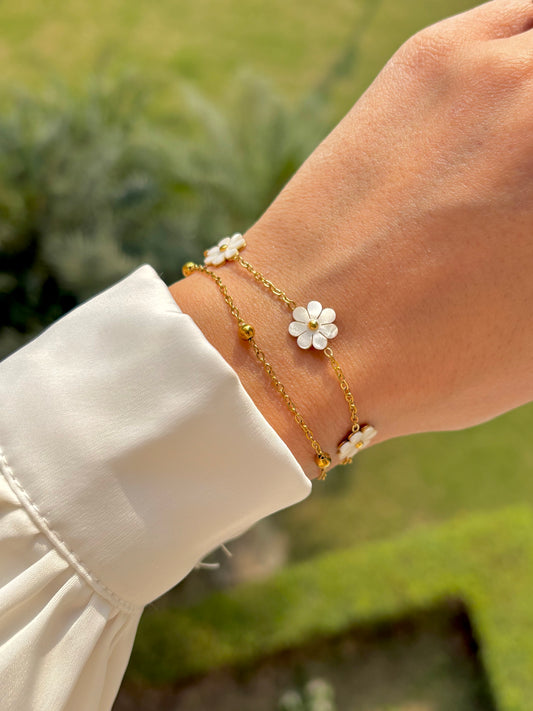 Flower Double Layered Bracelet