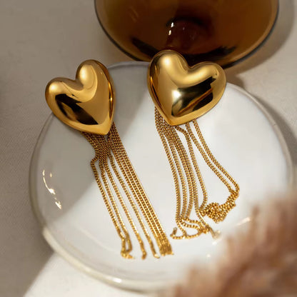 Heart Frill Drop Earrings