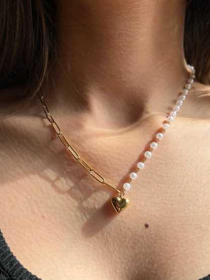 Heart Pearl Necklace