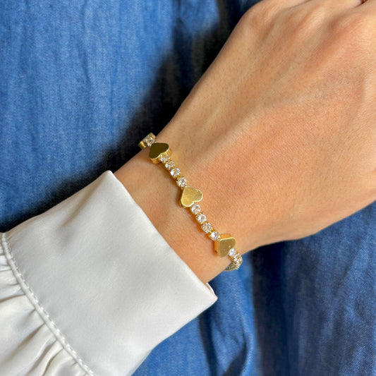 Heart Tennis Bracelet
