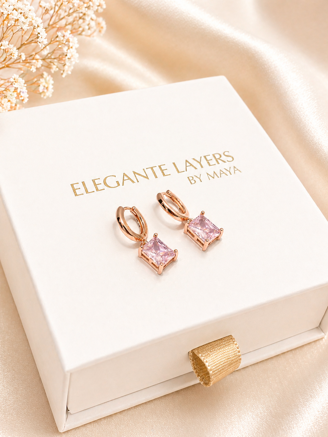 Pink Drop Earrings