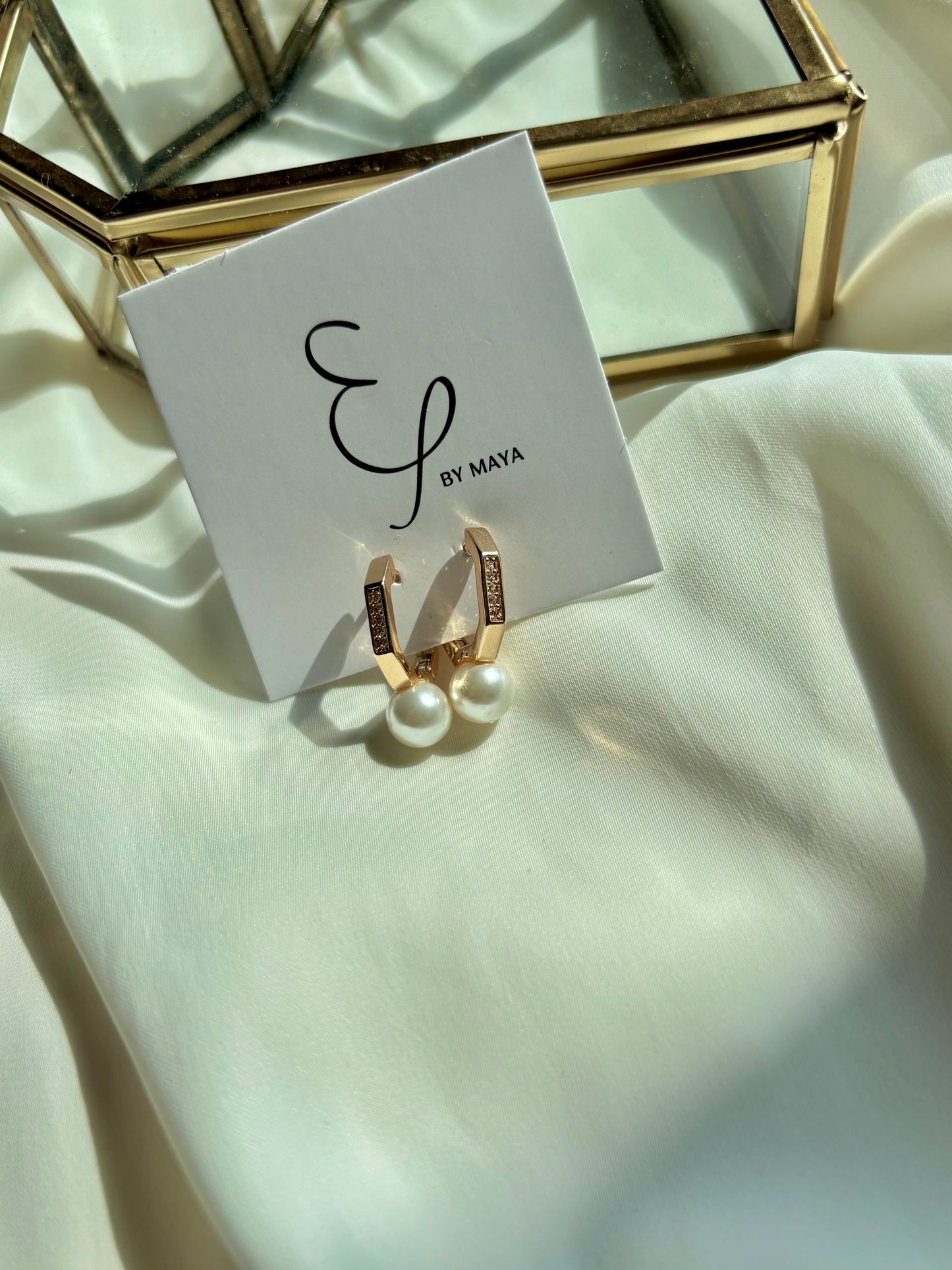 Pentagon Pearl Earrings